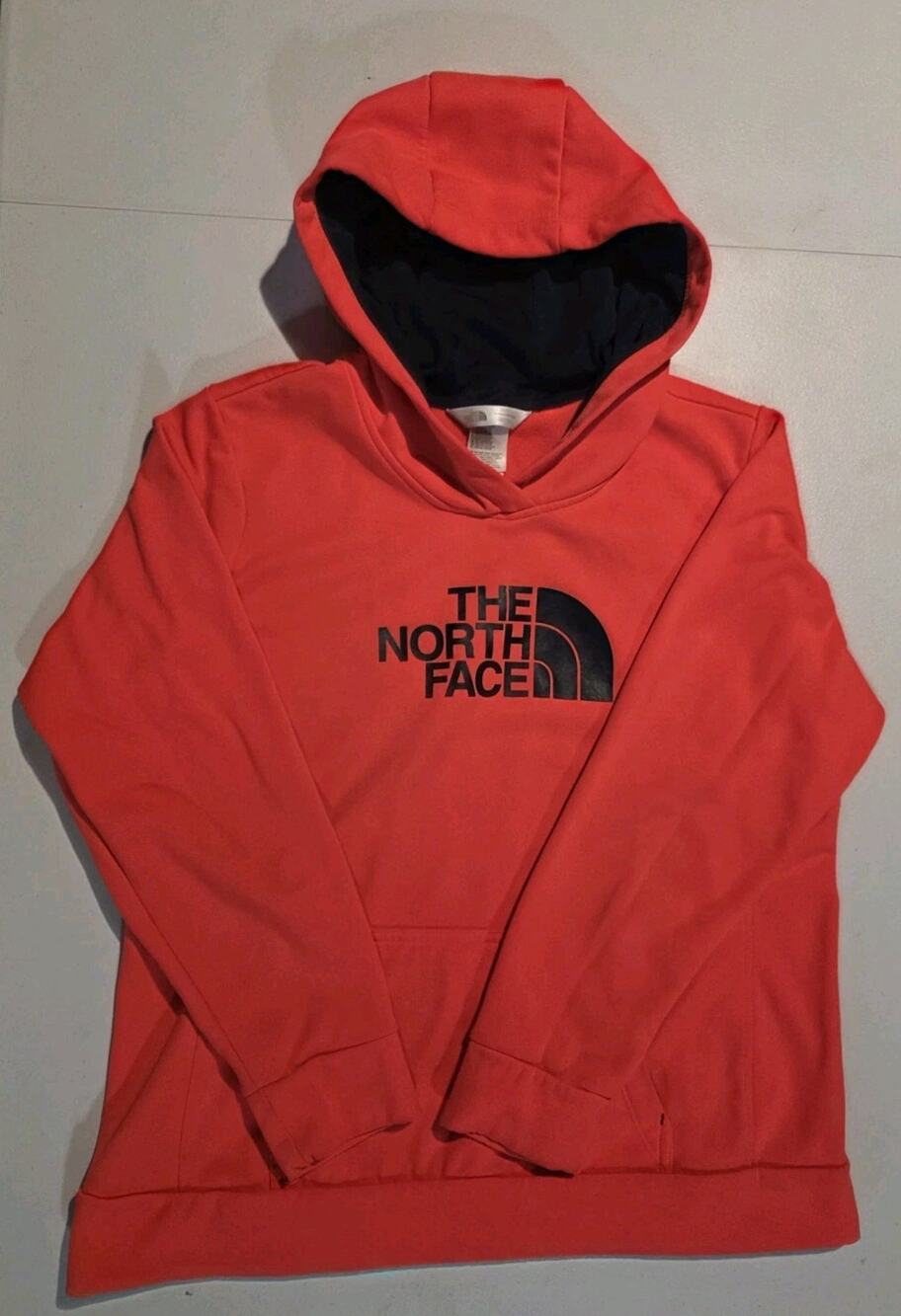 The North Face Hoodie Women's XL Neon Orange Kangaroo Pocket Outdoor Sweater